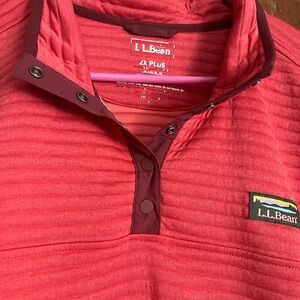 L.L. Bean orange 1/4 Snap Pullover
